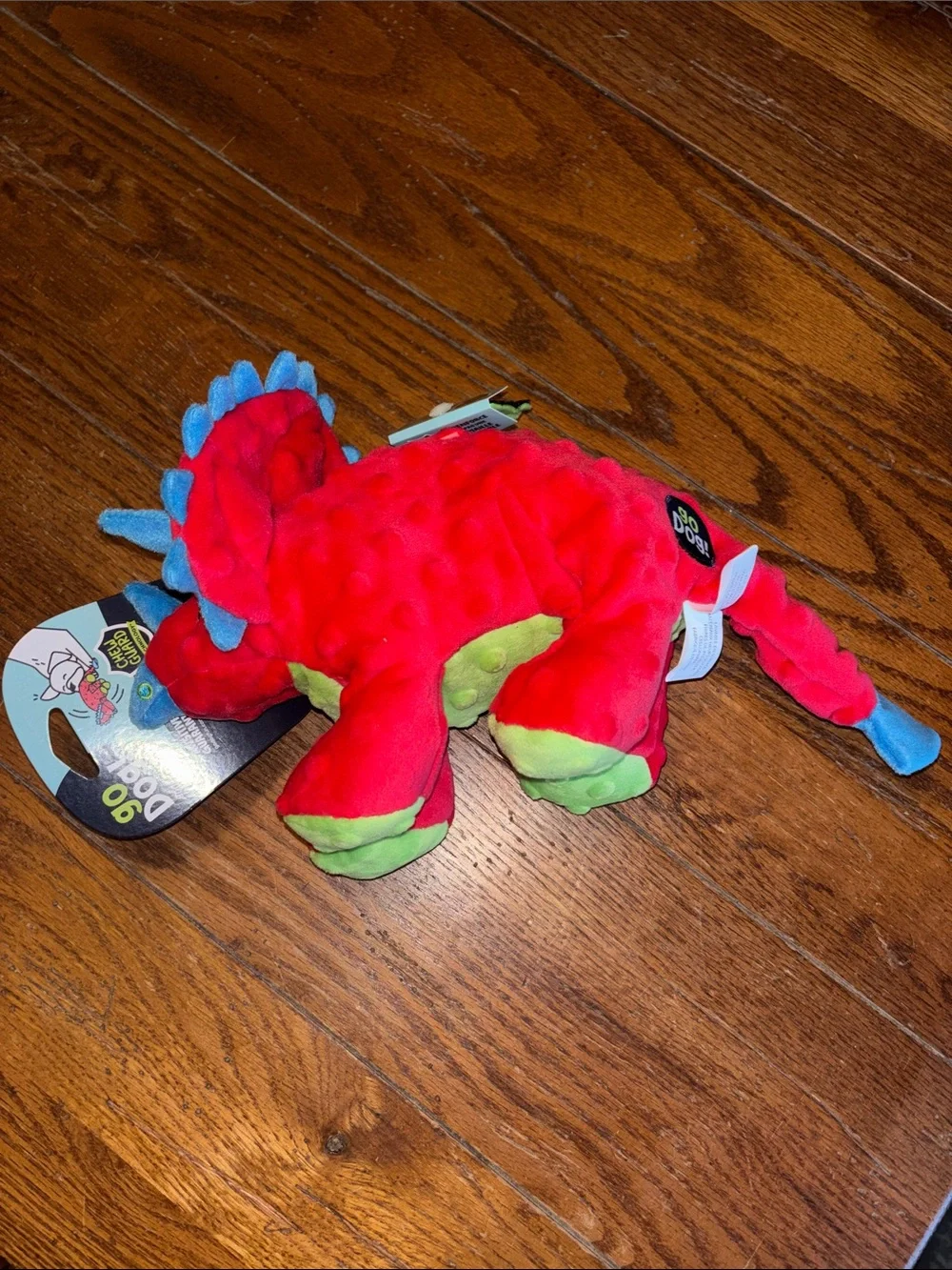 Go Dog! Bright Red & Blue Plush Dog Toy